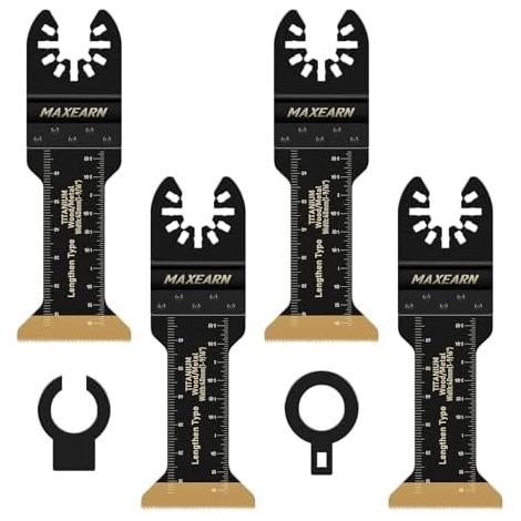 Lot de 4 Lame Scie Oscillantes, 70mm Extra Longues Outil Multifonction pour Métal, Bois, Plastique, Vis, Multitool Oscillante - 4Pcs (1/5)