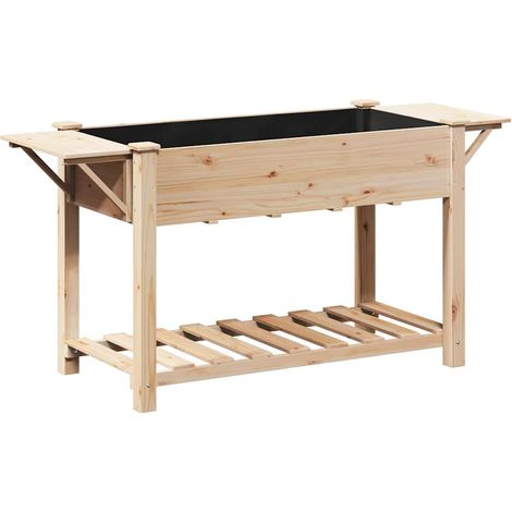 Cache-pot de jardin,Jardinière,Bac à fleurs avec étagère Beige 155 x 59 x 76.5 cm CFW55208 (1/5)