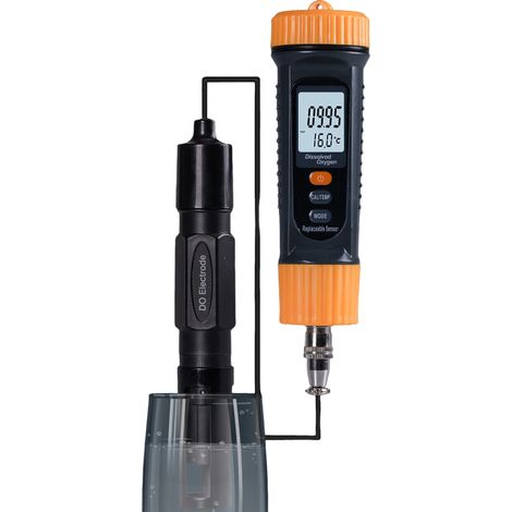 Beyamis Oxymètre portable professionnel – 0-20mg/L, ATC, étalonnage automatique, écran LCD rétroéclairé, pour aquarium/bassin/piscine (1/5)