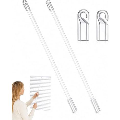 Venetian Blind Control Handles Transparent Acrylic Rod Standard Compatible Replacement Without Tools for Shutters and Blinds (1/3)
