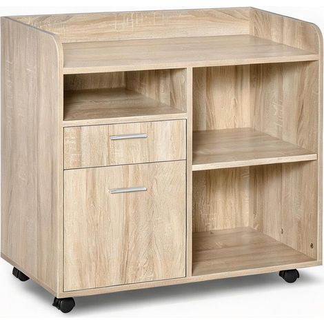 Meuble de rangement de bureau lemn natural en pAL 80 x 40 x 72 cm (1/5)
