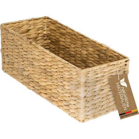 HMF 37270 Aufbewahrungskorb Badezimmer, Korb geflochten aus Wasserhyazinthe Seegras, 38 x 15 x 14 cm (1/4)