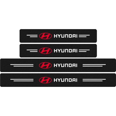 (1 jeu) Pour Hyundai i10,i20,i30,i40,ix20,ix35,Tucson,ioniq5,Solaris,Accent : autocollants décoratifs en fibre de carbone imperméables pour seuils de porte (1/3)