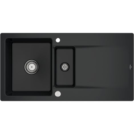 VB Einbauspüle Siluet 60 R 333702 1000x510mm Rechteck Pure Black (1/2)