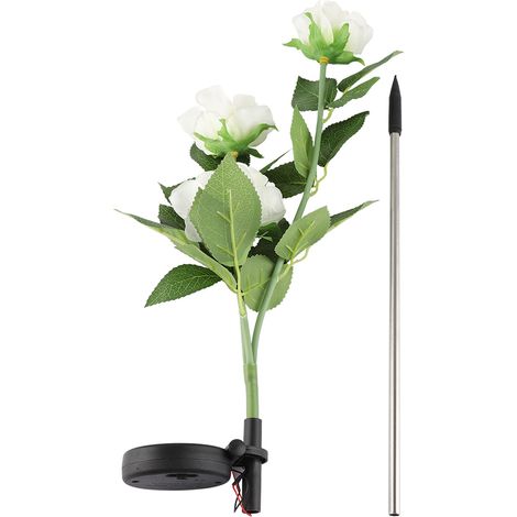 Lampe fleur camélia LED solaire – paysage – jardin / cour – lumière blanche chaude (1/5)