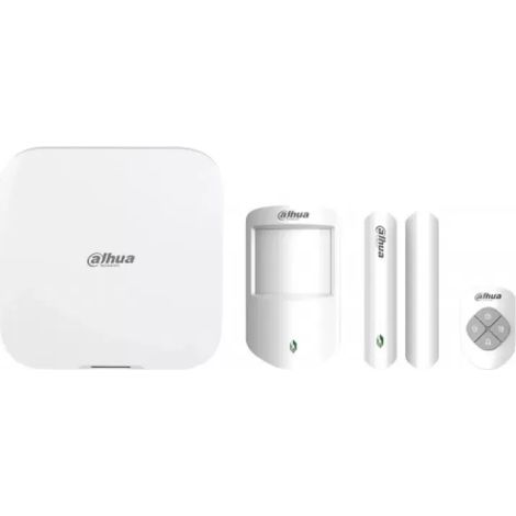 (dhi-art-arc3800h-03-cam-fw2(868)) Dahua Alarmas Kit De Alarma 4g, Incluye Panel De Control De 150 Dispositivos Via Radio, Pirca