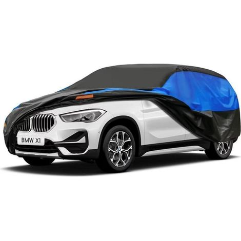 Autoabdeckung wasserdicht atmungsaktiv für BMW X1 (2009-2024) Schwarz Blau (1/5)