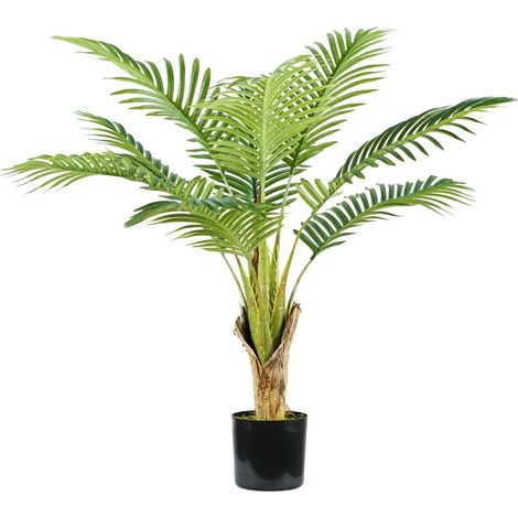 King Home PALMA ARECA Pflanze H. 90 cm 9 LEAVES komplett mit Moostopf (1/4)