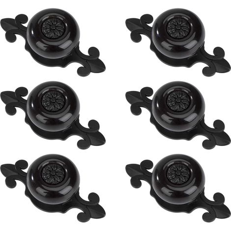 Boutons de porte ronds noirs, boutons de tiroir vintage, poignées d'armoire avec vis pour armoire, bureau, table de chevet, bibliothèque, meubles. (1/5)