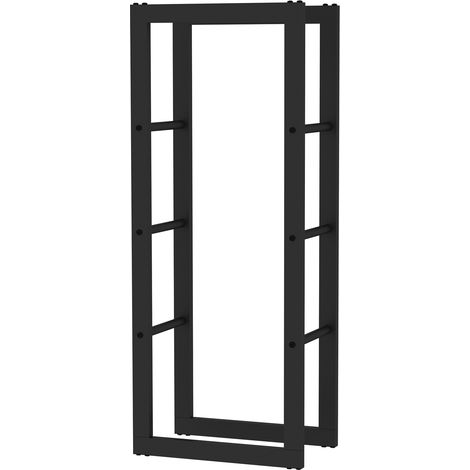 Toboli Kaminholzregal außen und innen, bis 100 kg Traglast, 100 x 25 x 40 cm, Brennholzständer aus pulverbeschichtetem Metall, Feuerholzregal freistehend
