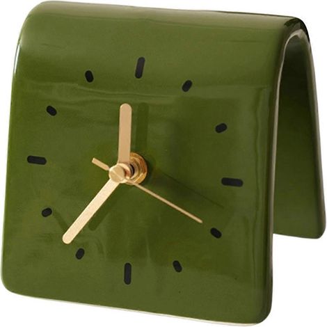 Horloge de bureau décorative en céramique pour salon, chambre, table de chevet, silencieuse et tendance, horloge de table, décoration intérieure, horloges de table B (1/5)
