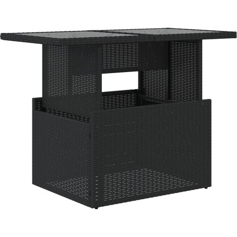 Maison Exclusive - Gartentisch mit Glasplatte Schwarz 100x55x73 c