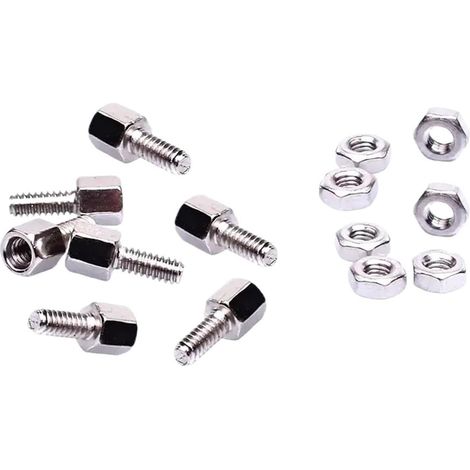 Lot de 10 vis à Colonne hexagonales en cuivre for DB 9 15 25 37 RS232 DB connecteur VGA Colonne en cuivre COM série Goujon en cuivre vis écrou(D) (1/3)