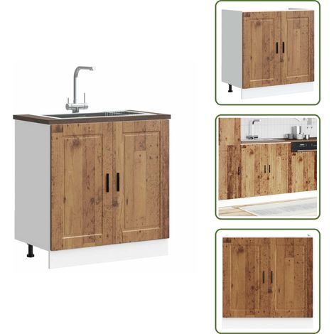 Mueble de cocina - vidaXL Mueble bajo fregadero Porto madera vieja madera diseñada - Gabinete bajo fregadero