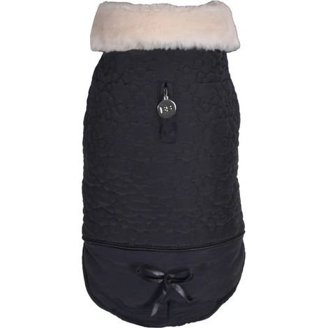 Giubbotto imbottito Elegant Nero 34 S: Giubbotto imbottito Elegant Nero interno e collo in finta pelliccetta