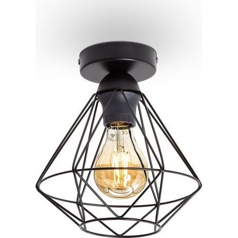 Plafonnier métal design rétro – Style industriel Ø220mm – E27 max 40W – Hauteur 240cm (1/4)