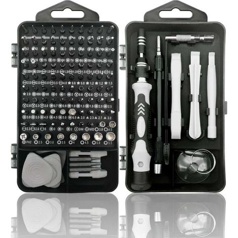 Kit de réparation d'ordinateur , jeu de tournevis de réparation d'ordinateur portable de précision 122 en 1, avec 101 embouts magnétiques et 21 outils de réparation de PC professionnels compatible (1/5)