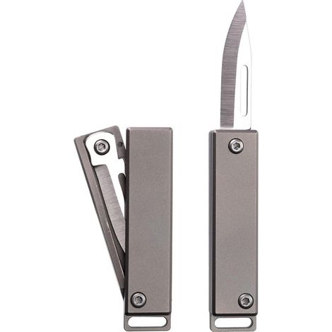 Mini Klappmesser Titan mit D2 Stahlklinge, EDC Schlüsselanhänger für Outdoor Camping