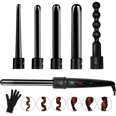 Curling Iron, Ceramic Hair Curler 6 in 1 80°C-230°C Curling Iron for Long and Short Hair. (1/5)