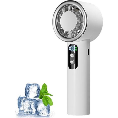 Ventilatore portatile，mini ventilatore turbo per raffreddamento a semiconduttore，schermo LED，ventilatore tascabile a batteria per campeggio (1/2)