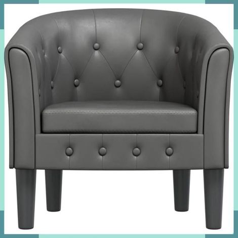 356458 Chaise cabriolet gris similicuir (1/5)