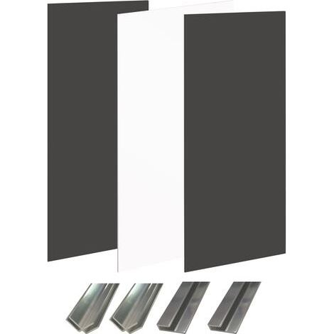ONDEE - Kit instalación paneles murales nicho WALLDECO 120cm blanco/negro perfil cromado