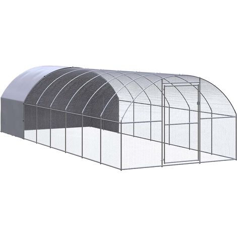 vidaXL Poulailler d'extérieur 3x8x2 m Acier galvanisé (1/5)