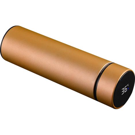 Bouteille isotherme de 500 ml, revêtement en acier inoxydable 304, fond en silicone, format portable, couleur or. (1/5)