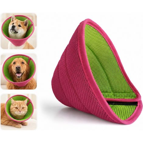 Collier Elisabethain Chien Chat Post-operatoire Convalescence Polyester Rose XL (1/5)