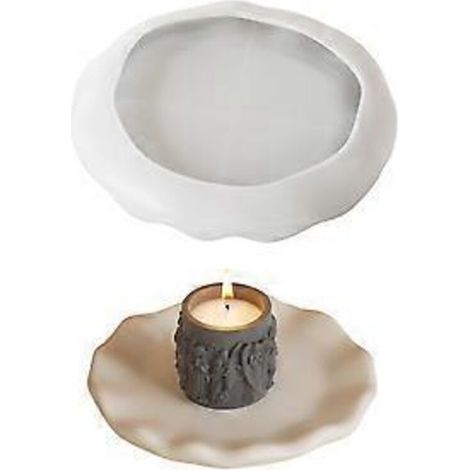 Moules en silicone robustes et créatifs, accessoires de décoration portables pour plateaux ovales, résine et béton (ronds). (1/5)