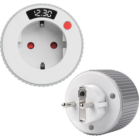 Spina con timer, spina con timer per conto alla rovescia da 1 minuto a 24 ore, spina con timer con display LED, 16 A 3680 W, per elettrodomestici (1/5)