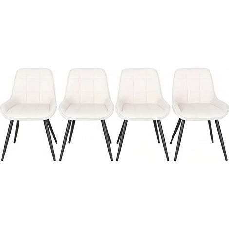 CHICFURN Sillas de comedor 81,5 cm de terciopelo y metal negro, lote de 4 (1/5)