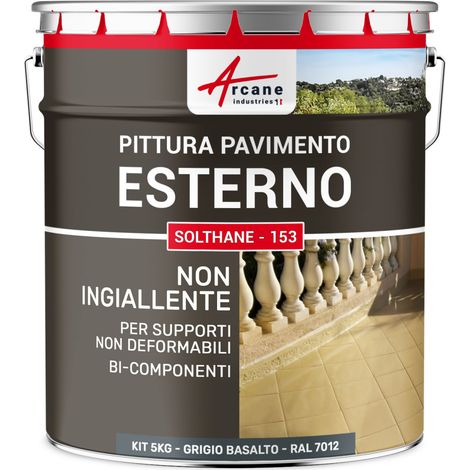 Vernice per cemento esterno calpestabile - SOLTHANE - 153 - 5 kg Grigio Basalto - RAL 7012 - ARCANE INDUSTRIES (1/5)