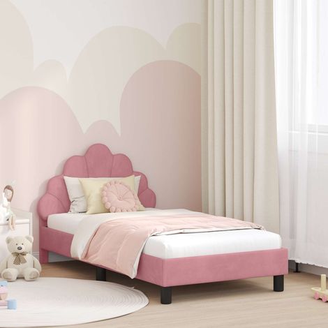 Cama para niños con cabecero Rosa 80 x 160 cm Terciopelo (1/5)