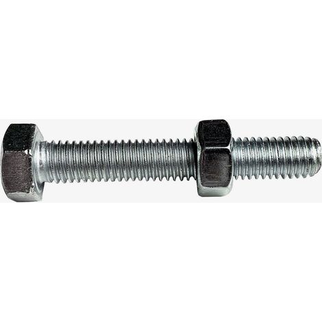 Boulon tête hexagonale Viswood finition zinguée Ø8x 80 mm (lot de 2)