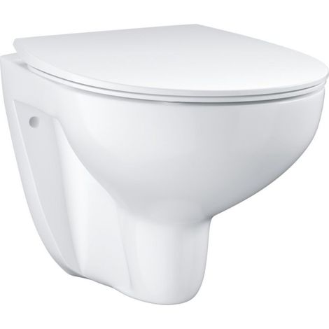 Grohe Bau Ceramic - Inodoro suspendido con asiento Slim, softclose, rimless, blanco alpino 39899000 (1/3)
