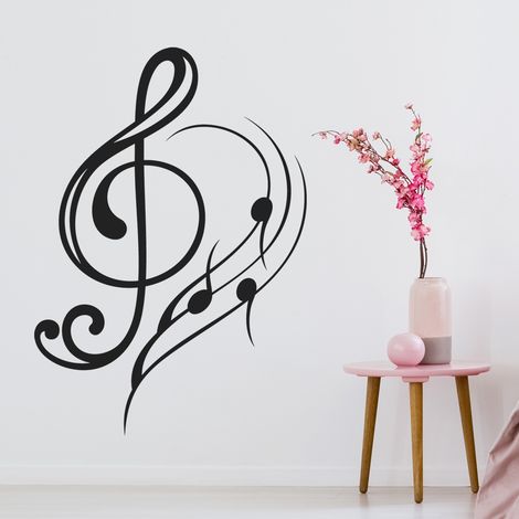 Sticker Mural - Clé de Sol - 27x39 cm - Noir (1/3)