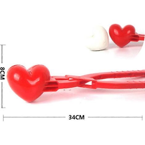 Machine à boules de neige créative en forme de cœur rouge - Outil de modelage du sable et de la neige - Cadeau d'hiver pour enfants - Jeu de Saint-Valentin