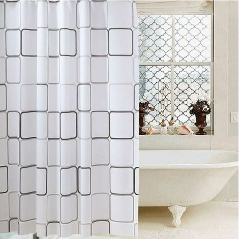 Rideau de Douche Anti-moisissure antibactérien, imperméable, Rideaux de Douche Opaques (Grand carré), Rideau de Douche 180 x 180cm
