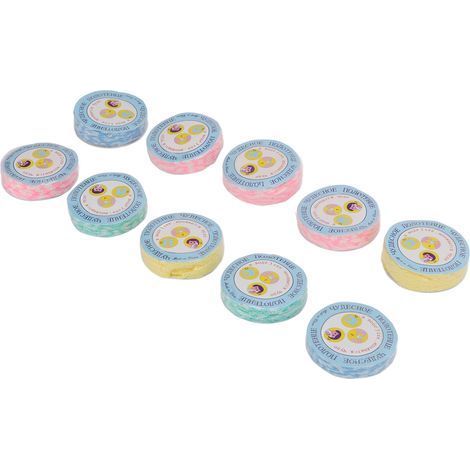 Packung mit 10 Mini- und tragbaren Einweg-Gesichtsreinigungstüchern aus komprimierter Baumwolle, ideal für Camping, Reisen, Zuhause und Gartenpartys. (1/5)