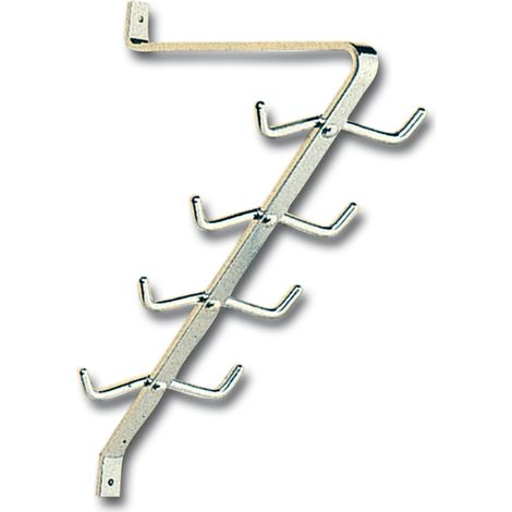 Garderobenarm Naunet mit 4 Doppelhaken, Aluminium silber eloxiert