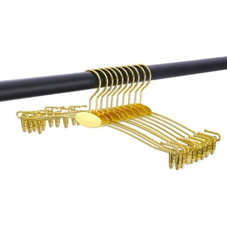 Bardusch-10pcs porte-pantalons métal doré, antidérapants avec clips, pour sous-vêtements/soutiens-gorge (1/4)