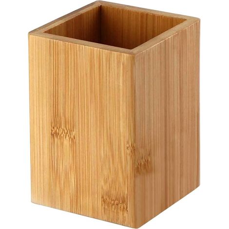 Porte-stylo de bureau en bambou et en bois, un produit écologique au design élégant, adapté aux bureaux et aux maisons, durable et offrant un espace de rangement de grande capacité sur le bureau.