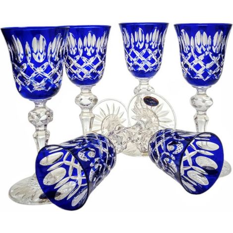 Vasos de licor de cristal de cobalto 60 ml Krata Oliwka (1/5)