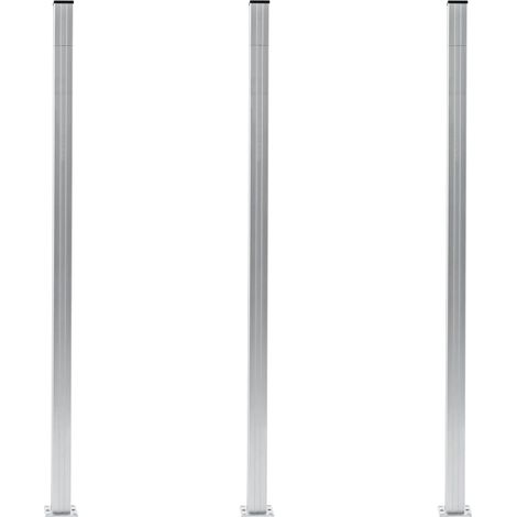 Zaunpfosten 3 Stk. Aluminium 185 cm