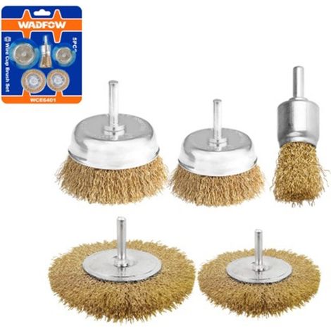 Juego de 5 piezas de cepillos de alambre WADFOW para cepillado y desbarbado