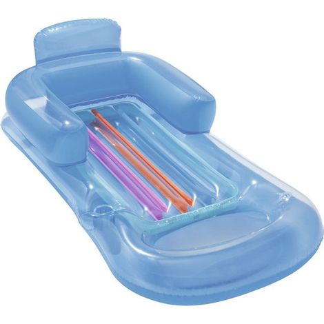 Chaise longue de piscine gonflable pour adultes avec porte-gobelet, bain de soleil, chaise longue de plage pour fête en plein air en été (1/4)