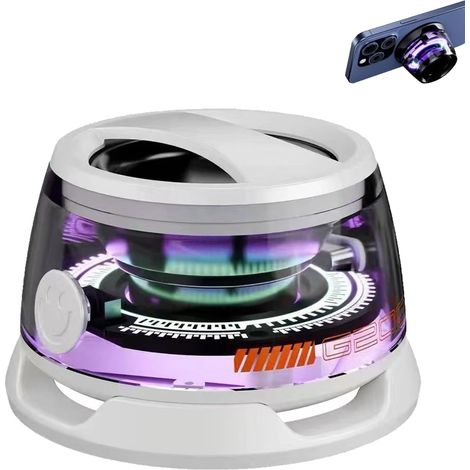 Support pour téléphone portable avec haut-parleur Bluetooth magnétique multifonctionnel compatible MagSafe, mini-haut-parleur pour téléphone portable avec lumières RGB multicolores, étanche IP67, haut