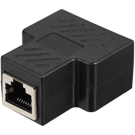 RJ45 Splitter Connecteurs Adaptateur 1 à 2 Ethernet Splitter Coupleur Double Prise Interface Contact Modulaire Fiche Connect Réseau LAN Internet Cat5 Cat5e Cat6 Cat7 Câbles 2 Pack (1/5)