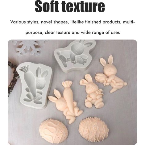 Moules en silicone pour Pâques, moule à œufs de Pâques en forme de lapin, moules à chocolat pour la pâtisserie, gâteaux et biscuits maison (1/5)